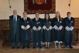 Los presidentes de secciones de Audiencia Provincial una vez terminado el acto